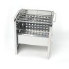 HAWOK Stainless Steel Folding Outdoor Stove with Carrying Bag and Stainless Steel Grill, 8.7"L x 7.5"W x 9.5"H, Portable Wood Burning Grill