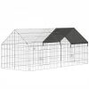 Metal Chicken Coop with Cover for Backyard Small Animals Duck Rabbit, 71" x 29.5" x 29.5", Black