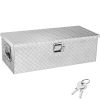 Heavy Duty Aluminum Truck Bed Tool Box, Diamond Plate Tool Box with Side Handle and Lock Keys, Storage Tool Box Chest Box Organizer for Pickup