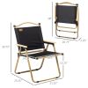 Folding Camping Chairs Set of 2 Lightweight Portable Armchairs for Outdoor Festivals Fishing Beach Black