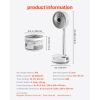 8 inch Portable Foldable Rechargeable Oscillating Fan, 3-in-1 Battery Operated with Remote Control, Quiet Desk/Table Pedestal Fan, 8 Speeds