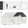 Metal Chicken Coop with Cover for Backyard Small Animals Duck Rabbit, 71" x 29.5" x 29.5", Black