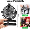 Clip on Fan - 720Â° Rotation Portable Small Fan with LCD Digital Display, 8000mAh Low Noise Desk Fan for Outdoor Camping/Stroller/Home/Office