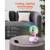 8 inch Portable Foldable Rechargeable Oscillating Fan, 3-in-1 Battery Operated with Remote Control, Quiet Desk/Table Pedestal Fan, 8 Speeds