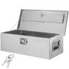Heavy Duty Aluminum Truck Bed Tool Box, Diamond Plate Tool Box with Side Handle and Lock Keys, Storage Tool Box Chest Box Organizer for Pickup