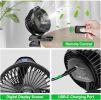 Clip on Fan - 720Â° Rotation Portable Small Fan with LCD Digital Display, 8000mAh Low Noise Desk Fan for Outdoor Camping/Stroller/Home/Office