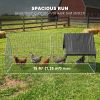 Metal Chicken Coop with Cover for Backyard Small Animals Duck Rabbit, 71" x 29.5" x 29.5", Black