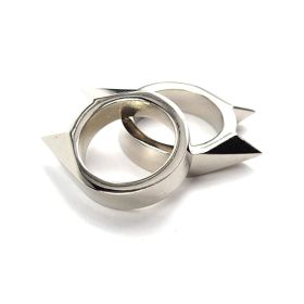 Defensive Cat Ear One Finger Clasp Ring (Color: Silver)