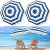 2 Pcs Automatic Chair Umbrella with Universal Clamp 44" UPF 50+ Portable Clamp on Beach Chair Adjustable Wheelchair Umbrella for Outdoor Patio Parasol