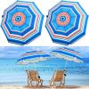 2 Pcs Automatic Chair Umbrella with Universal Clamp 44" UPF 50+ Portable Clamp on Beach Chair Adjustable Wheelchair Umbrella for Outdoor Patio Parasol
