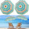 2 Pcs Automatic Chair Umbrella with Universal Clamp 44" UPF 50+ Portable Clamp on Beach Chair Adjustable Wheelchair Umbrella for Outdoor Patio Parasol