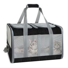 Small Pet Carrier,Bunny Carrier for Travel Camping Outdoor, Breathable Pet Portable Hand Bag for Hamster Rabbit Guinea (Color: Black)