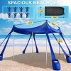 Beach Tent Sun Shelter UPF 50+,10x10 FT Beach Canopy Tent Sun Shade,Pop Up Beach Canopy with 8 Sandbags, Outdoor Beach Shade for Camping Trips