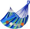 Brazilian Double Hammock 2 Person Extra Large 220x160cm Total Length 330cm Load 500lb Canvas Cotton Hammock for Patio Porch Garden Backyard Lounging O