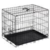 24 inch Single door Dog Cage - durable metal pet kennel, secure lock, collapsible design, removable tray for easy cleaning, portable puppy cage