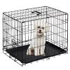 24 inch Single door Dog Cage - durable metal pet kennel, secure lock, collapsible design, removable tray for easy cleaning, portable puppy cage