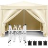 10'x10' Pop Up Canopy Outdoor Portable Party Folding Tent with Removable Sidewalls + Carry Bag + 4pcs Weight Bag