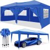 10'x20' Pop Up Canopy Outdoor Portable Party Folding Tent with 6 Removable Sidewalls + Carry Bag + 4pcs Weight Bag