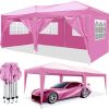 10'x20' Pop Up Canopy Outdoor Portable Party Folding Tent with 6 Removable Sidewalls + Carry Bag + 4pcs Weight Bag