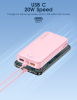 12000mAh Portable Power Bank with Built in Cables Mobile Phone Portable Charger Power Phone Charger Backup Battery for IPhone,Andriod Phone