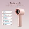 Handheld Turbo Fan, 5000mAh Rechargeable Portable Fan, Up to 28H Runtime, 5-Speed Powerful Airflow