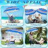 2 Pcs Automatic Chair Umbrella with Universal Clamp 44" UPF 50+ Portable Clamp on Beach Chair Adjustable Wheelchair Umbrella for Outdoor Patio Parasol