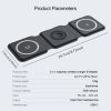 3-in-1 Wireless Charger Multifunctional Foldable Magnetic Travel Charger for Apple Watch Series1-9/SE/Ultra1`2
