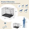 24 inch Single door Dog Cage - durable metal pet kennel, secure lock, collapsible design, removable tray for easy cleaning, portable puppy cage