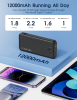 12000mAh Portable Power Bank with Built in Cables Mobile Phone Portable Charger Power Phone Charger Backup Battery for IPhone,Andriod Phone