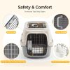 Hard-Sided Dog and Cat Carrier, TSA Airline Approved, for Small to Medium Pets, Travel Crate with Handle, Ventilated Design